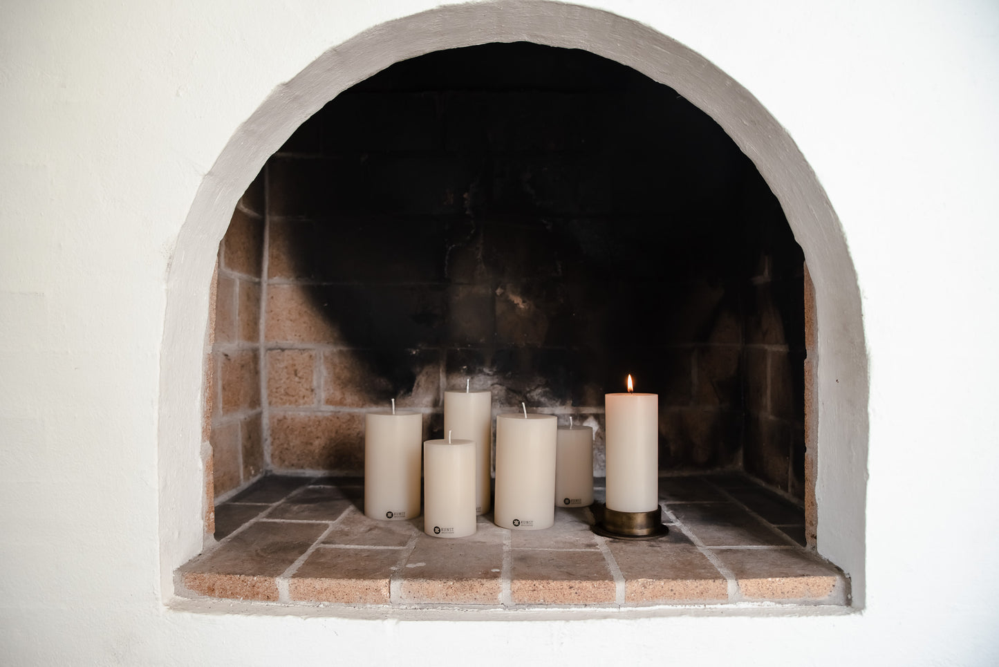 Wax Altar Candles. Ø=7 cm. H=12 cm. EN 15426 - Off-White #03