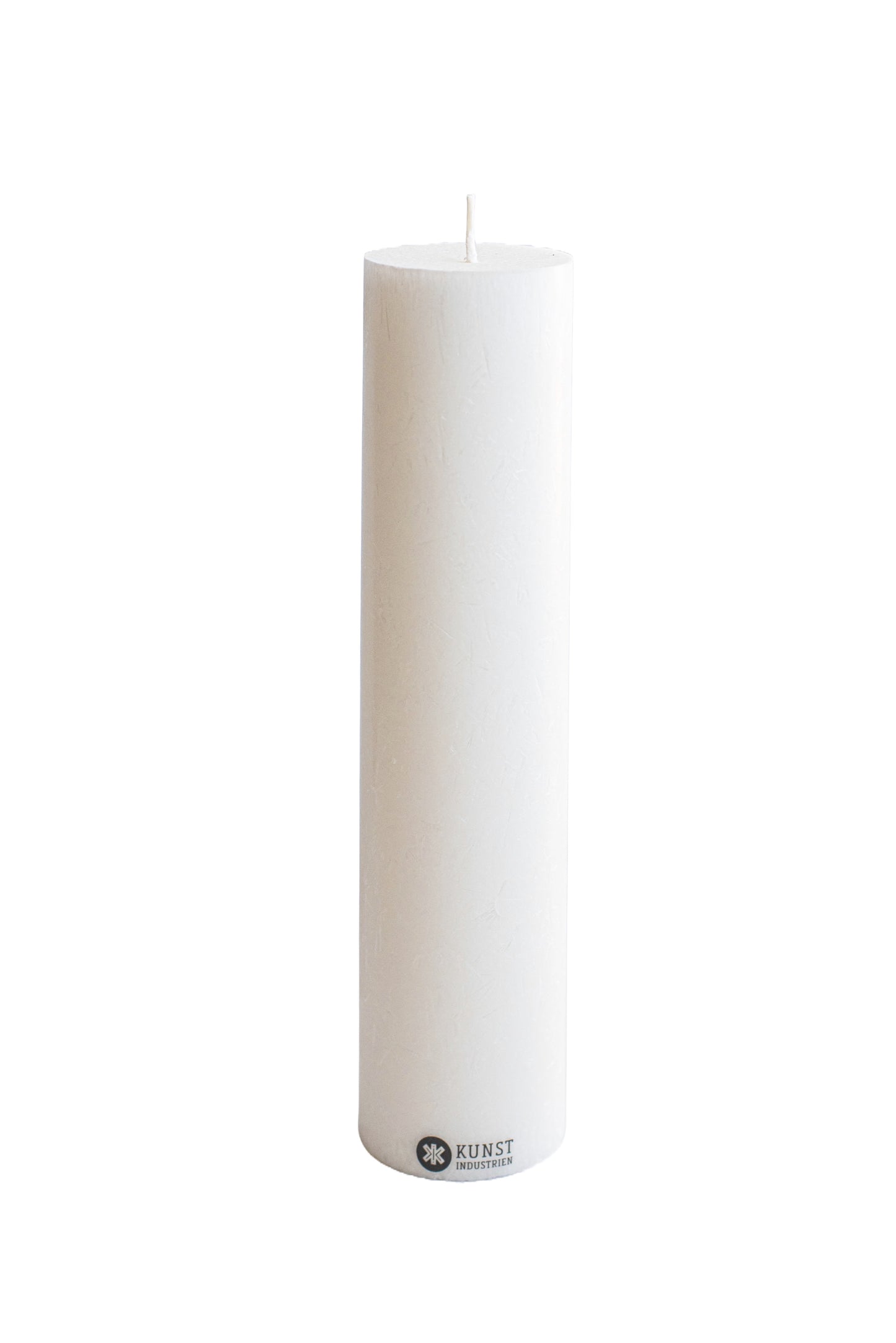 Upcycled olive wax pillar candles 6 cm x 25 cm - White