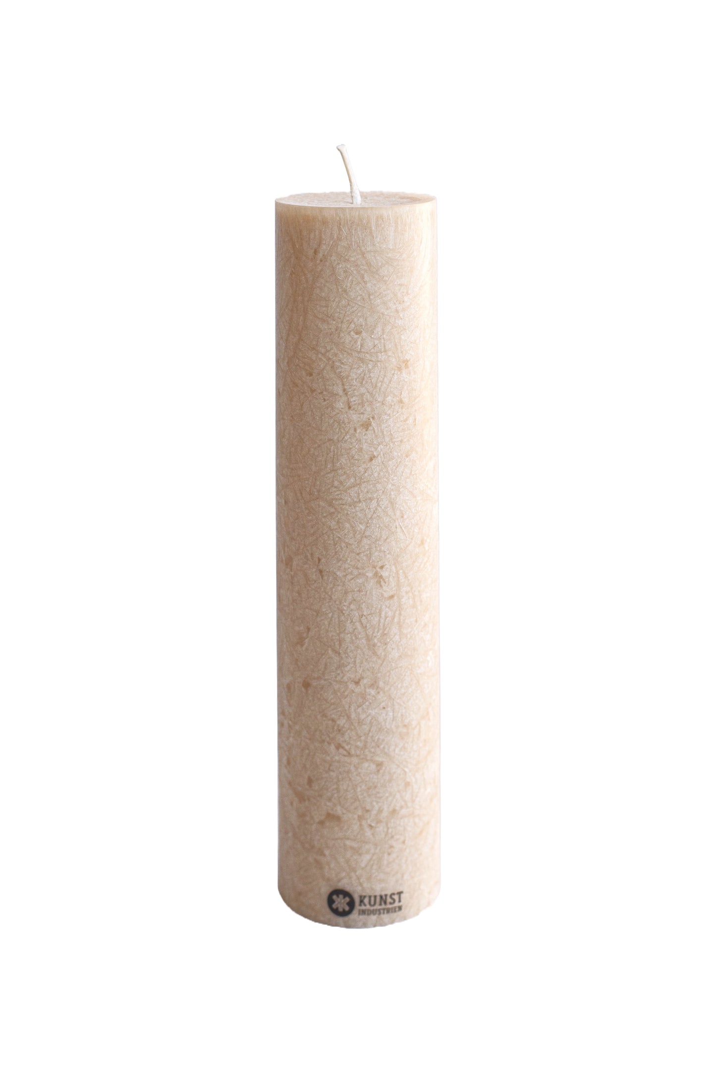 Upcycled olive wax pillar candles 6 cm x 25 cm - Sand #63