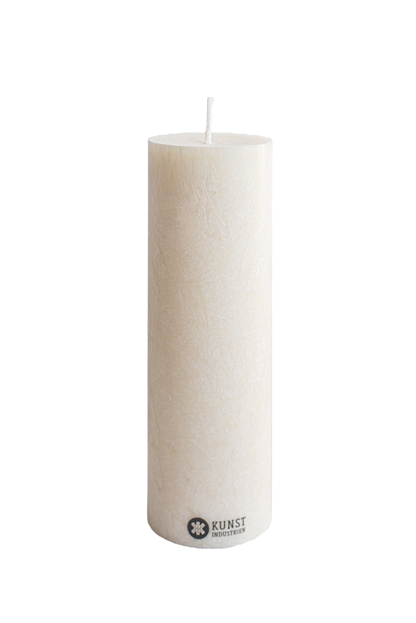 Upcycled olive wax pillar candles 6 cm x 18 cm - Off White #03