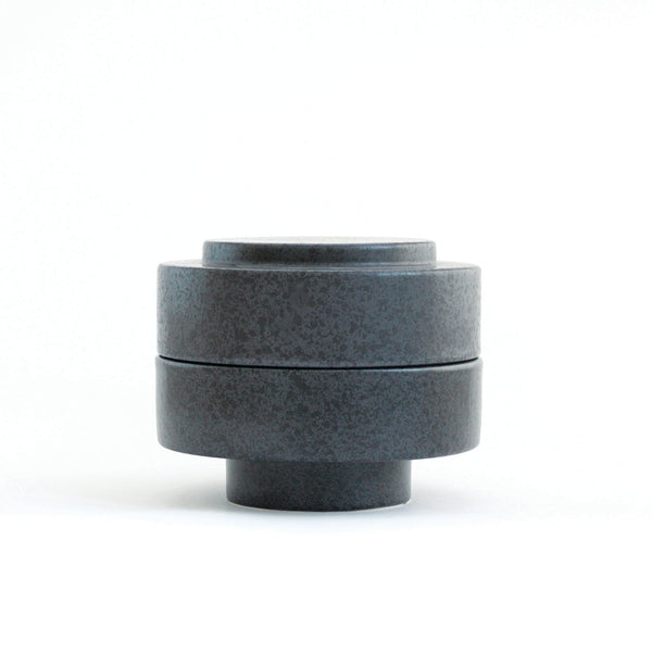 Ads-Karen-Jar with lid - Dark Gray with Dots