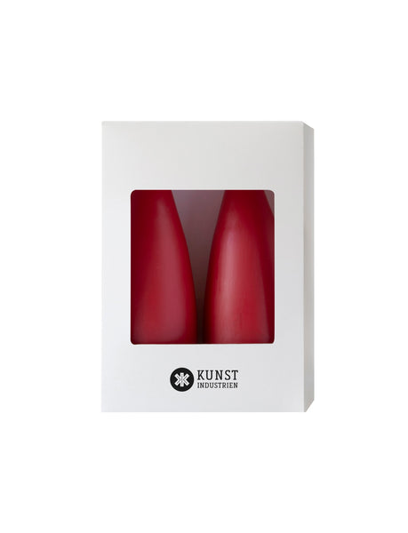 Coloured Cone-Shaped Candles - ø-6,5 cm, length 16 cm - 2-pack - Dark Red #11