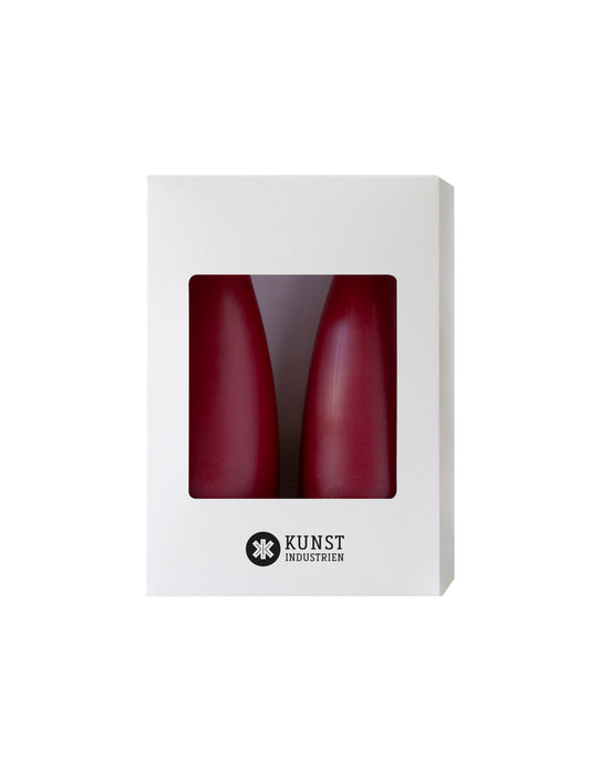 Coloured Cone-Shaped Candles - ø-6,5 cm, length 16 cm - 2-pack - Light Bordeaux #15