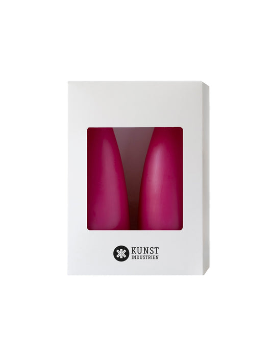 Coloured Cone-Shaped Candles - ø-6,5 cm, length 16 cm - 2-pack - Cerise #19