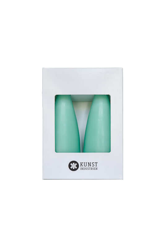 Coloured Cone-Shaped Candles - ø-6,5 cm, length 16 cm - 2-pack - Mint Green #30