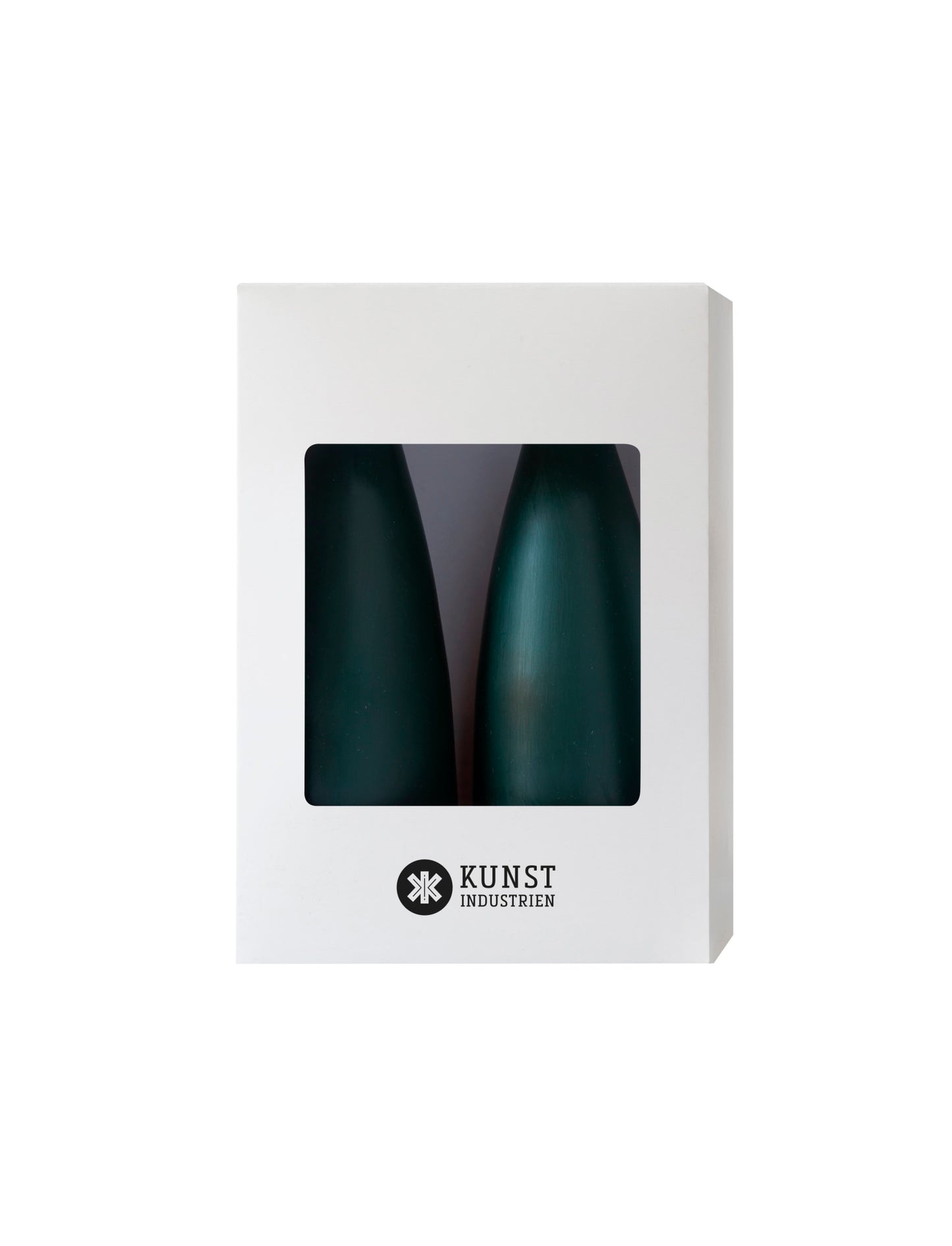 Colored Cone-Shaped Candles - ø-6.5 cm, length 16 cm - 2-pack - Forest Green #32