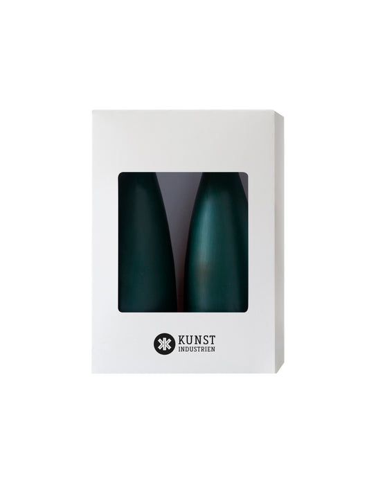 Coloured Cone-Shaped Candles - ø-6,5 cm, length 16 cm - 2-pack - Forest Green #32