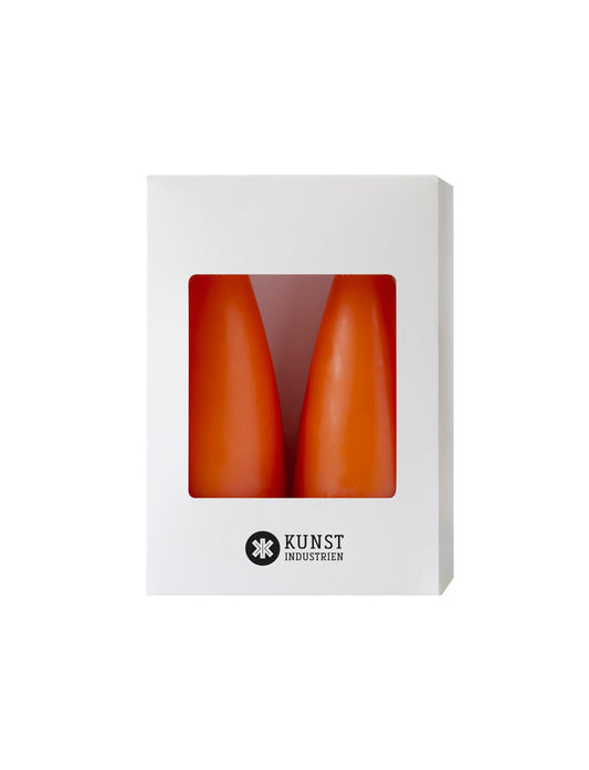 Coloured Cone-Shaped Candles - ø-6,5 cm, length 16 cm - 2-pack - Orange #41