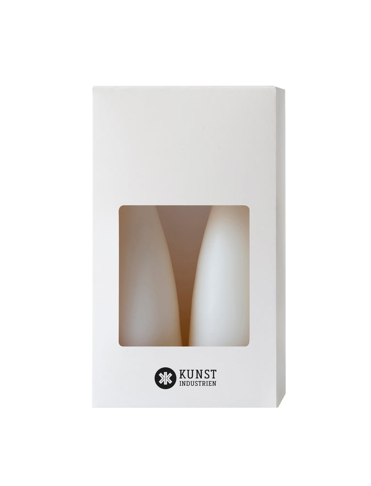 Coloured Cone-Shaped Candles - ø-6,5 cm, length 20 cm - 2-pack - Off-White #03