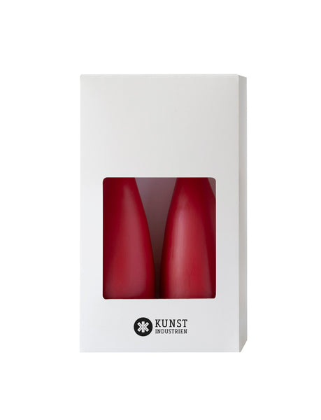 Colored Cone-Shaped Candles - ø-6.5 cm, length 20 cm - 2-pack - Dark Red #11