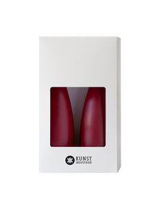 Coloured Cone-Shaped Candles - ø-6,5 cm, length 20 cm - 2-pack - Bordeaux #15