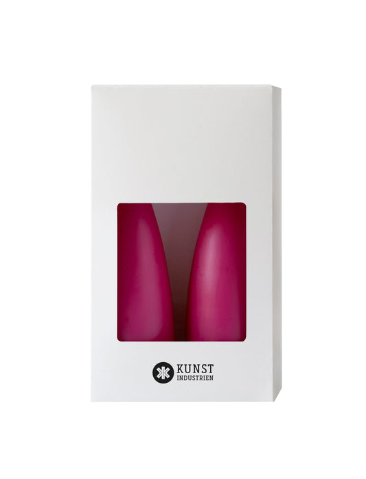 Coloured Cone-Shaped Candles - ø-6,5 cm, length 20 cm - 2-pack - Cerise #19