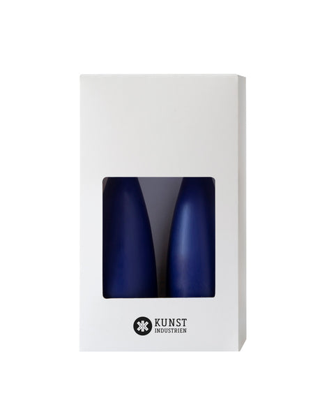 Colored Cone-Shaped Candles - ø-6.5 cm, length 20 cm - 2-pack - Antique Blue #22