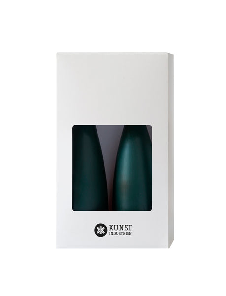 Colored Cone-Shaped Candles - ø-6.5 cm, length 20 cm - 2-pack - Forest Green #32