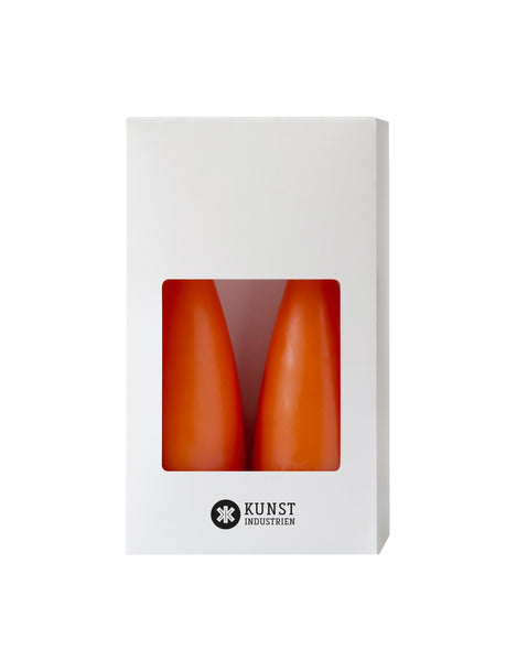 Farbige kegelförmige Kerzen – ø-6,5 cm, Länge 20 cm – 2er-Pack – Orange #41