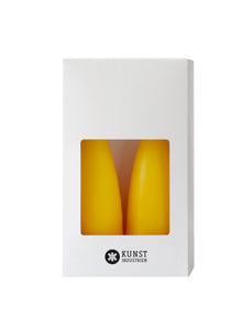 Coloured Cone-Shaped Candles - ø-6,5 cm, length 20 cm - 2-pack - Lemon Yellow #53