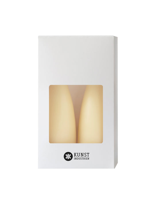 Colored Cone-Shaped Candles - ø-6.5 cm, length 20 cm - 2-pack - Pastel Yellow #59