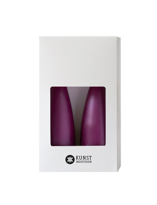 Colored Cone-Shaped Candles - ø-6.5 cm, length 20 cm - 2-pack - Heather #71