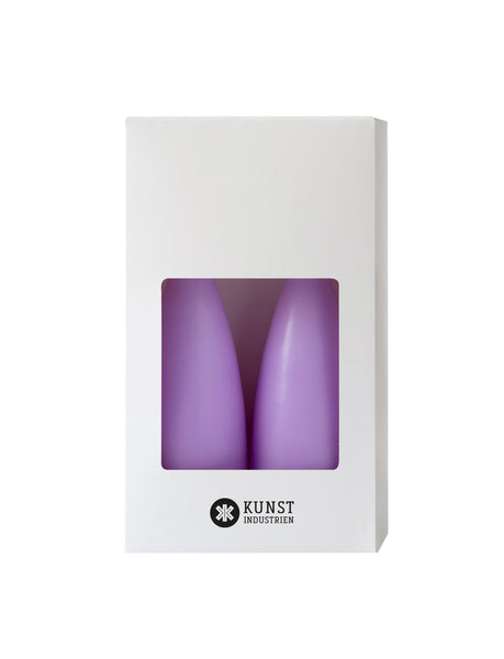 Farbige kegelförmige Kerzen – ø-6,5 cm, Länge 20 cm – 2er-Pack – Pastellviolett #75