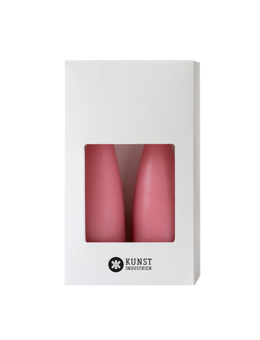 Coloured Cone-Shaped Candles - ø-6,5 cm, length 20 cm - 2-pack - Dark Old Rose #80