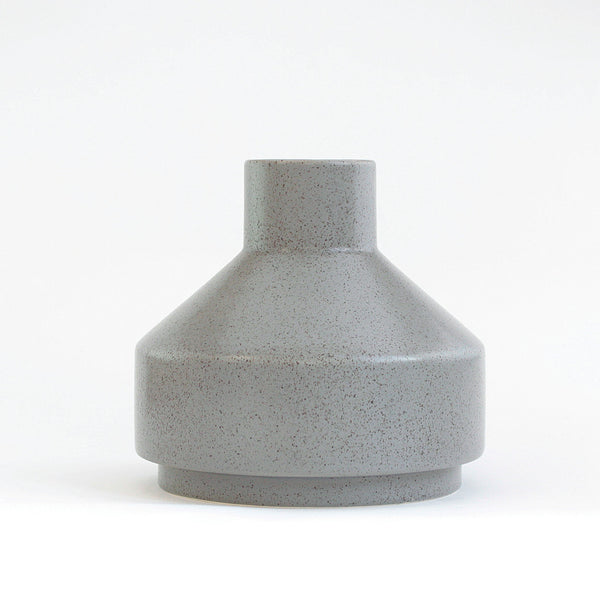 Ads-Emma-Vase - Light Gray with burnt Brown Dots