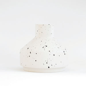 Ads-Emma-Vase - White with burnt Brown Dots