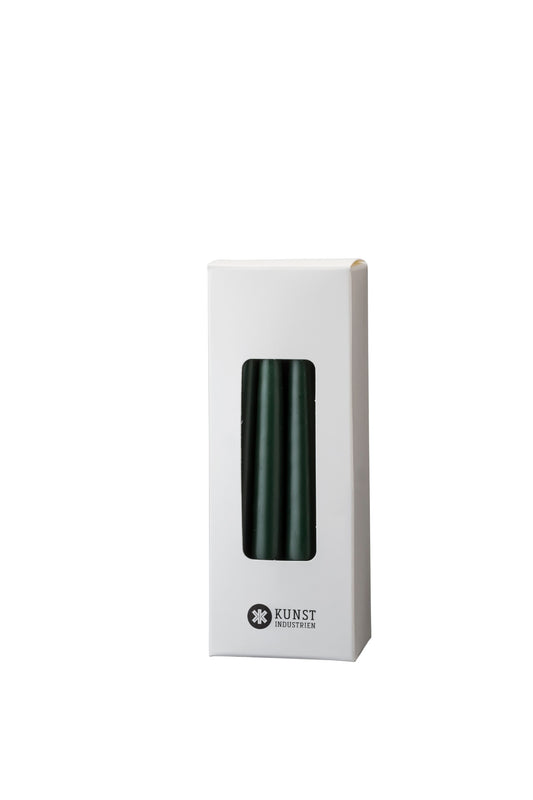 Small coloured candle, Ø=1.3 cm, giftbox w. 12 pcs. - Forest Green #32