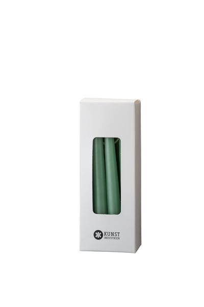 Small coloured candle, Ø=1.3 cm, giftbox w. 12 pcs. - Dark Reseda Green #38