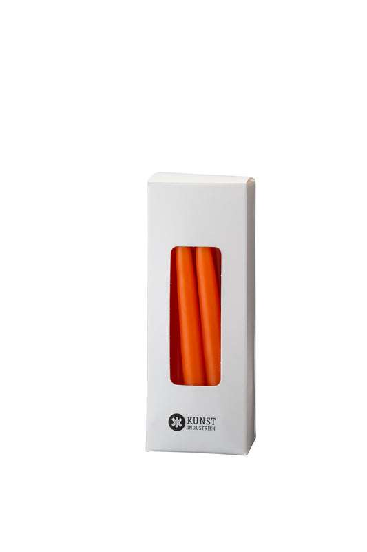 Small coloured candle, Ø=1.3 cm, giftbox w. 12 pcs. - Orange #41