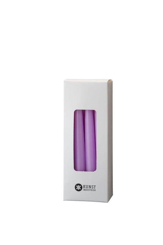 Small coloured candle, Ø=1.3 cm, giftbox w. 12 pcs. - Pastel Purple #75