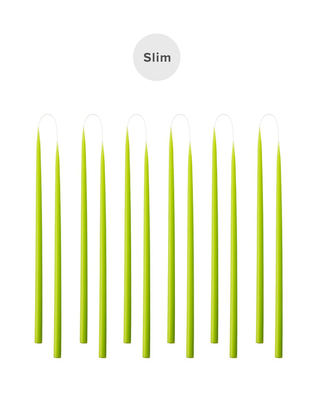 Slim colored candle, Ø=1.3 cm H= 28 cm gift box w. 12 pcs. - Glue #31