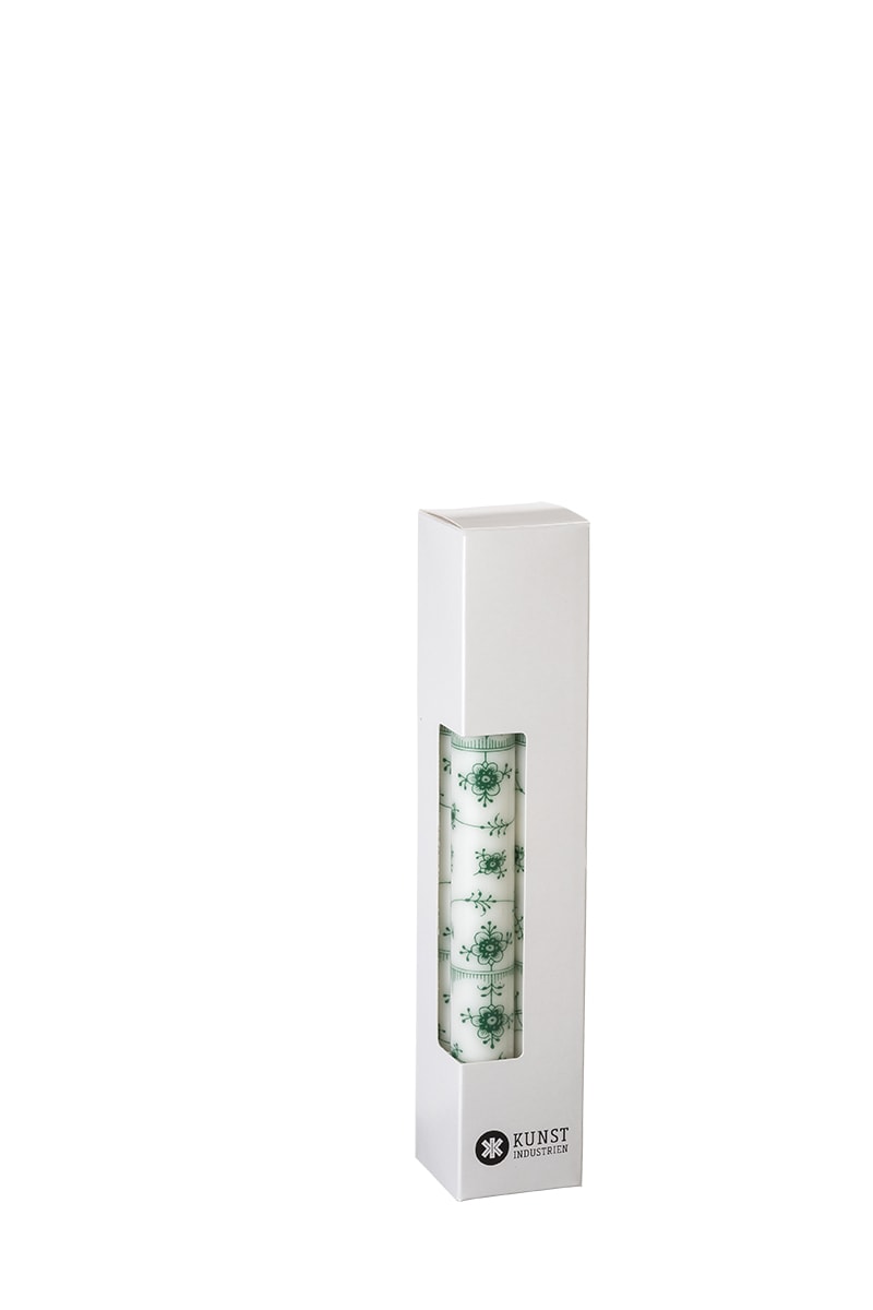 Classic Candles. Ø=2.3 cm. Gift box w. 4 pcs. - Green Fluted