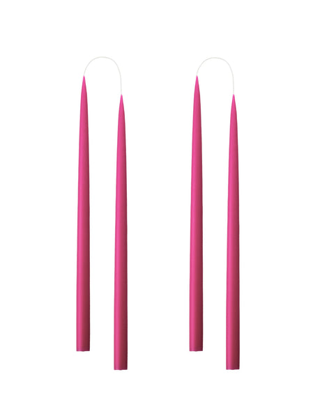 Von Hand getauchte, gefärbte Kerze, im 4er-Pack – 2,2 x 35 cm – Cerise #19