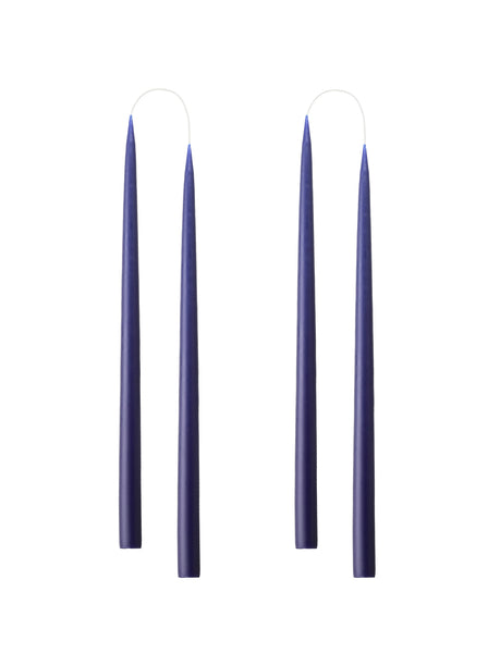 Von Hand getauchte, gefärbte Kerze, im 4er-Pack – 2,2 x 35 cm – Antikblau #22
