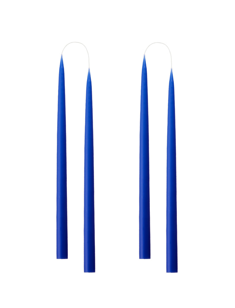 Hand dipped, dyed candle, in 4 pack - 2.2x35 cm - Cobolt Blue #23