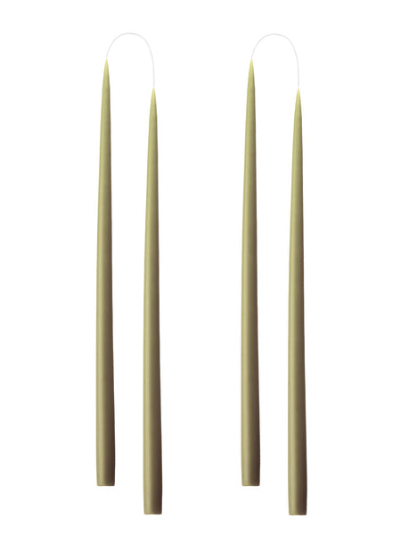 Von Hand getauchte, gefärbte Kerze, im 4er-Pack – 2,2 cm x 45 cm – Olive #36